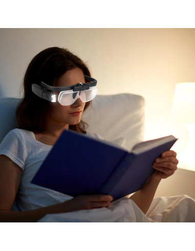 Lupa de Cabeza Lpluziyyds con 3 Lentes y 2 Luces LED