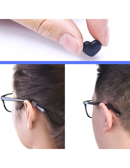 Ganchos de Silicona KECHIO en Forma de Corazón para Gafas Ganchos de Silicona KECHIO en Forma de Corazón para Gafas