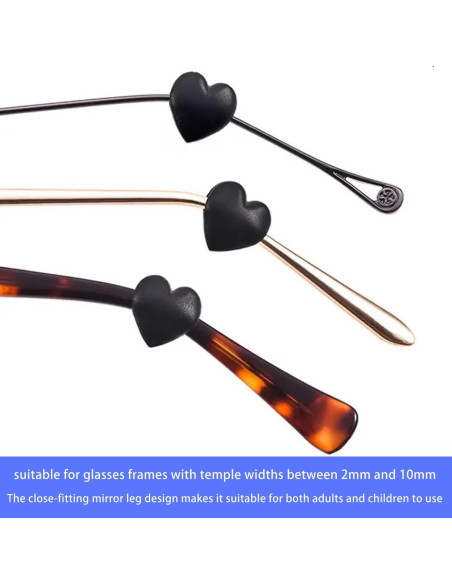 Ganchos de Silicona KECHIO en Forma de Corazón para Gafas Ganchos de Silicona KECHIO en Forma de Corazón para Gafas