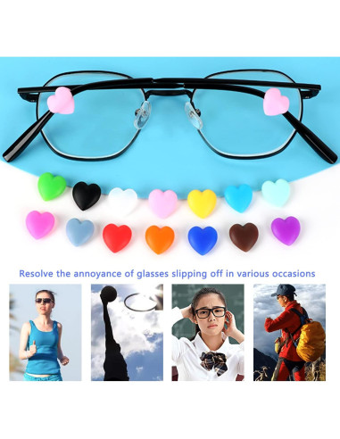 Ganchos de Silicona KECHIO en Forma de Corazón para Gafas