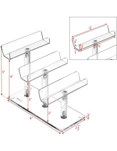 MOOCA Soporte de Gafas Acrílico 3 Niveles Organizador 2 Pzs 2