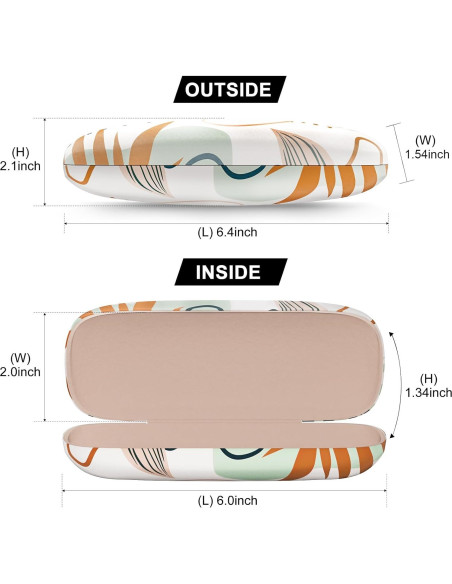 Estuche Duro para Gafas Hoja Abstracta con Paño de Limpieza Estuche Duro para Gafas Hoja Abstracta con Paño de Limpieza