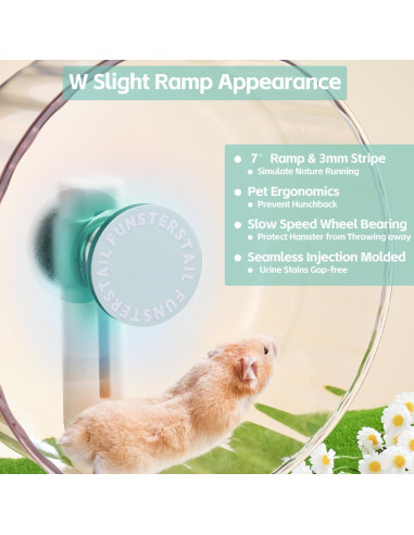 Rueda de Hámster Silenciosa FunstersTail 26.4 cm Azul Salado