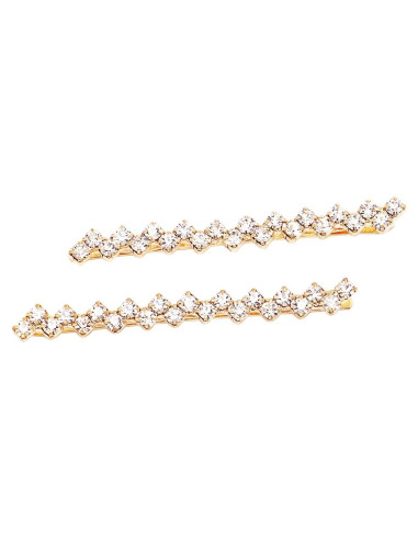 Conjunto de 2 Clips para el Cabello Rosemarie - 5.72 cm Dorado/Transparente