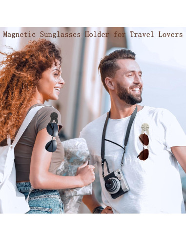 Soporte Magnético para Gafas de Silicona - 2 Clips Estilo Margarita