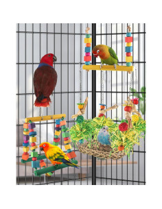 Juguete de hamaca para aves DBNESS 3 en 1, 85.6 cm 2