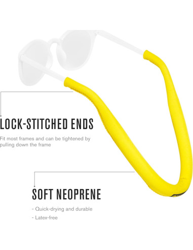 Correa Flotante de Gafas Chums - Neopreno Amarillo Ajustable