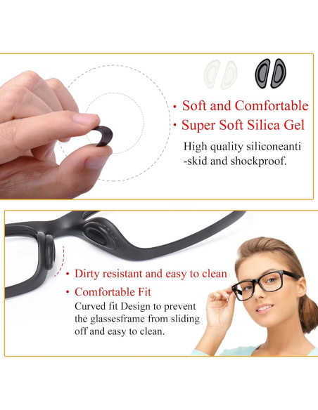Almohadillas Adhesivas para Gafas SooGree 8 Pares Silicona Almohadillas Adhesivas para Gafas SooGree 8 Pares Silicona