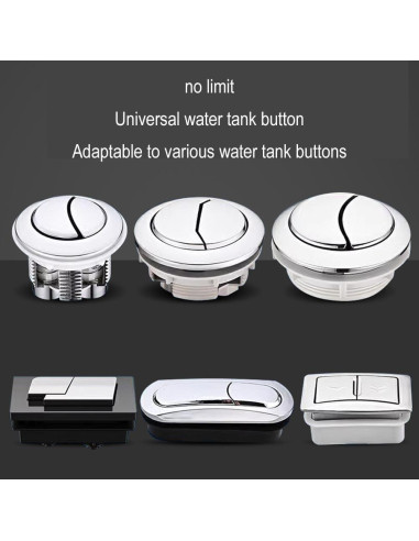 Botones de Tanque de Inodoro Corazón Transparente WsjiaboFux - 2 Pcs
