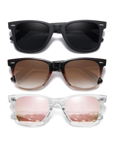 Gafas de Sol Polarizadas MEETSUN Retro UV400 Unisex (3 Paquete)