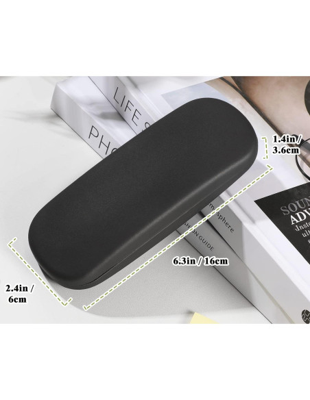 Funda Dura para Gafas MoKo de PU Cuero con Paño - Negro Funda Dura para Gafas MoKo de PU Cuero con Paño - Negro