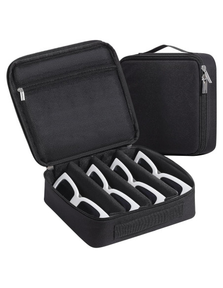 Estuche Organizador de Gafas MoKo Negro 4 Ranuras 27.5x18cm Estuche Organizador de Gafas MoKo Negro 4 Ranuras 27.5x18cm