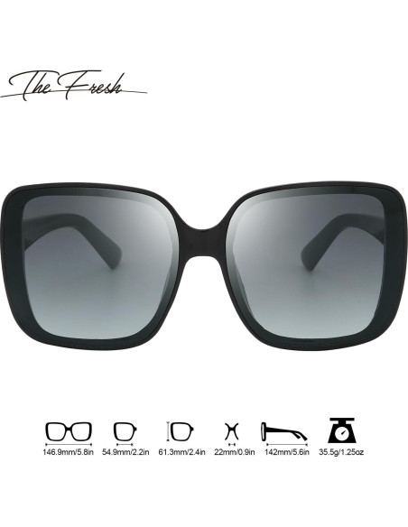 Gafas de Sol Fresco FR1L UV400 para Mujeres - Negro Gafas de Sol Fresco FR1L UV400 para Mujeres - Negro