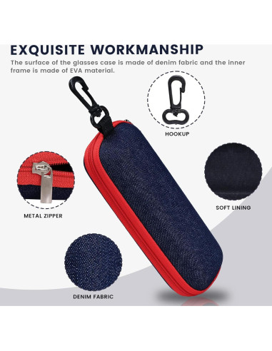 Estuche de Gafas Portátil Molshine Mezclilla 3 Piezas