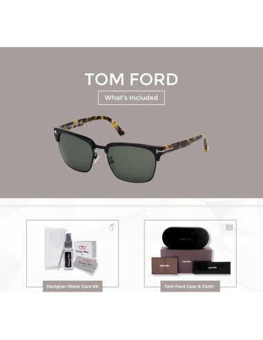 Gafas de sol Tom Ford FT0367 River para hombres + Kit iWear