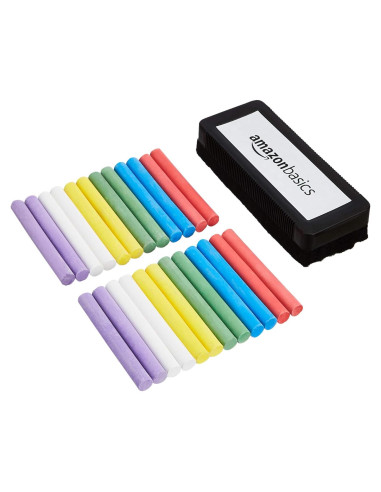 Tiza Sin Polvo Amazon Basics 24 Piezas con Borrador