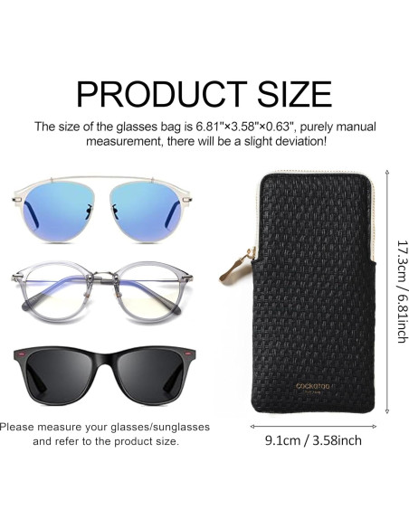 Estuche de Gafas Cockatoo Negro 16.5x7.5cm Resistente a Caídas Estuche de Gafas Cockatoo Negro 16.5x7.5cm Resistente a Caídas
