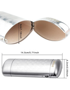 Estuche para Gafas EZESO Aluminio Enrejado Plateado 15.2x5.7cm 2