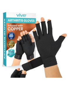 Guantes de Artritis Vive Copper - Compresión Mano Sin Dedos