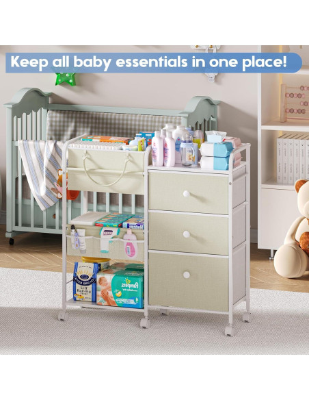 Carrito Organizador de Pañales Cidaziya 3 Niveles Blanco Carrito Organizador de Pañales Cidaziya 3 Niveles Blanco