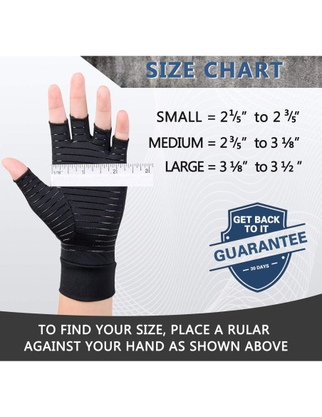 Guantes de Cobre HENOTIC para Artritis - 2 Pares Negros Guantes de Cobre HENOTIC para Artritis - 2 Pares Negros