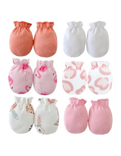 Manoplas Antirrasguños para Bebés PandaEar - 6 Pares Algodón 0-6 Meses