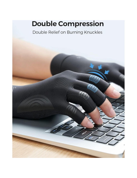 Guantes de Cobre FREETOO para Artritis Medianos Negros Guantes de Cobre FREETOO para Artritis Medianos Negros