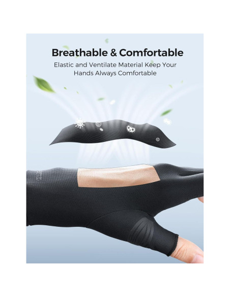 Guantes de Cobre FREETOO para Artritis Medianos Negros Guantes de Cobre FREETOO para Artritis Medianos Negros
