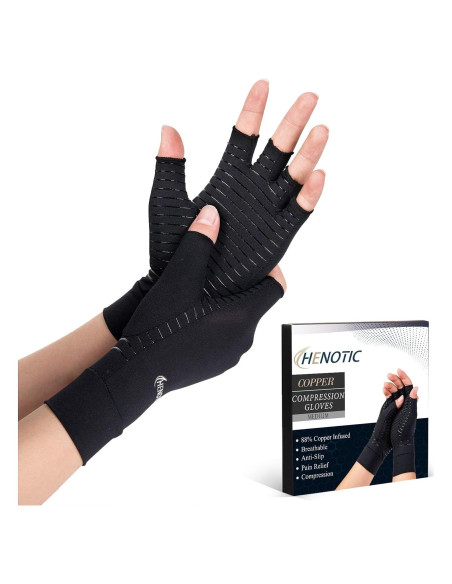 Guantes de Artritis HENOTIC Compresión Cobre Transpirables Guantes de Artritis HENOTIC Compresión Cobre Transpirables