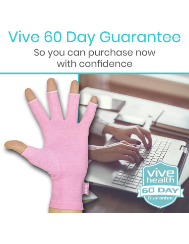 Guantes de Compresión Vive Rosa X-Pequeño para Artritis