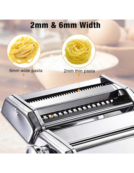 Máquina de Pasta AITRAI Manual 9 Grosor Acero Inoxidable Máquina de Pasta AITRAI Manual 9 Grosor Acero Inoxidable