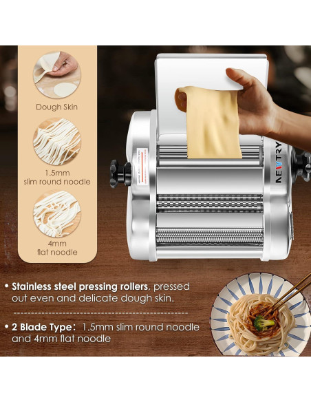 Máquina de Pasta Eléctrica NEWTRY Acero Inoxidable 7.98 kg Máquina de Pasta Eléctrica NEWTRY Acero Inoxidable 7.98 kg