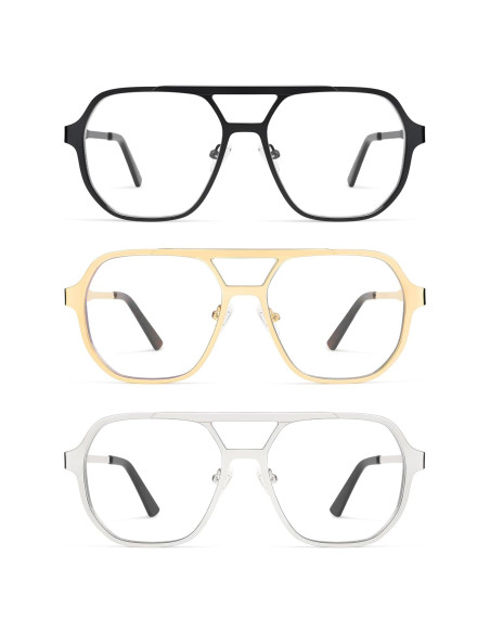 Gafas de Lectura AMOMOMA Retro Aviador Anti-Luz Azul 0.0x Gafas de Lectura AMOMOMA Retro Aviador Anti-Luz Azul 0.0x