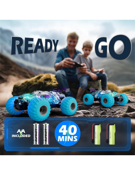 Coche RC BFUNTOYS 1:18 Todo Terreno LED Azul Graffiti Coche RC BFUNTOYS 1:18 Todo Terreno LED Azul Graffiti