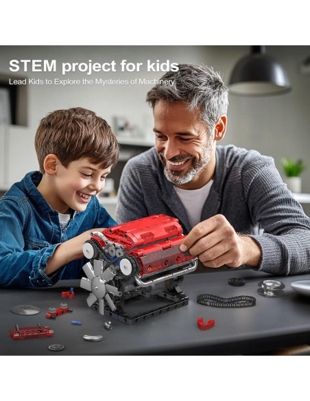 Mould King Motor V8 552 Piezas Kit de Construcción STEM Mould King Motor V8 552 Piezas Kit de Construcción STEM