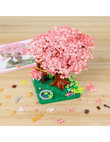 Conjunto de Construcción Mini Casa Árbol Sakura 2028 Piezas Conjunto de Construcción Mini Casa Árbol Sakura 2028 Piezas