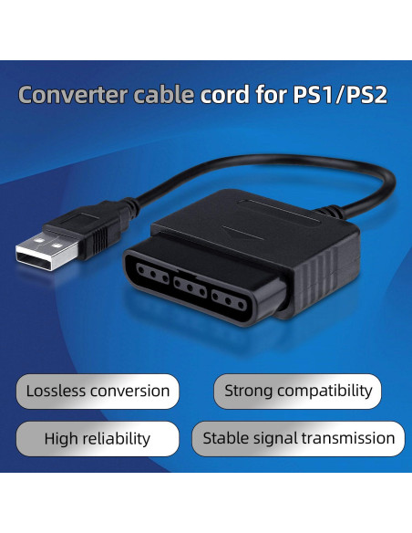 Adaptador USB OSTENT para Controlador PS1/PS2 a PC Adaptador USB OSTENT para Controlador PS1/PS2 a PC
