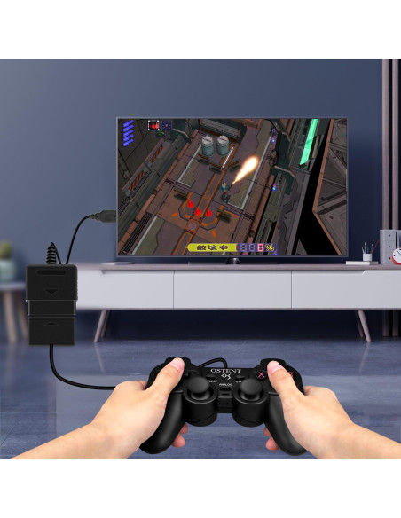 Adaptador USB OSTENT para Controlador PS1/PS2 a PC Adaptador USB OSTENT para Controlador PS1/PS2 a PC