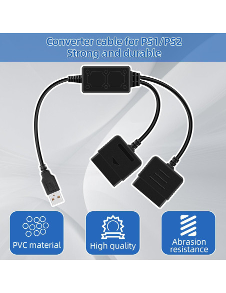 Adaptador USB OSTENT para Controladores PS1/PS2 a PC - 67.6g Adaptador USB OSTENT para Controladores PS1/PS2 a PC - 67.6g