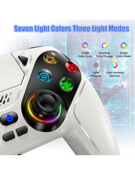 Controlador Inalámbrico Gamrombo para PS5 y PC - Blanco