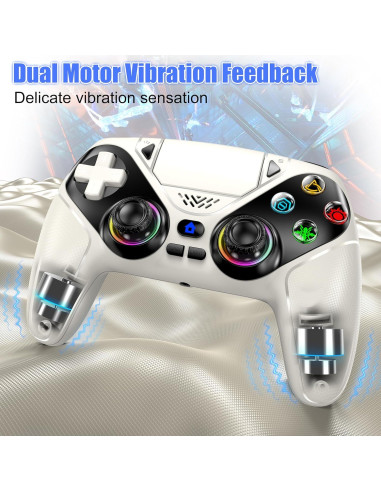 Controlador Inalámbrico Gamrombo para PS5 y PC - Blanco