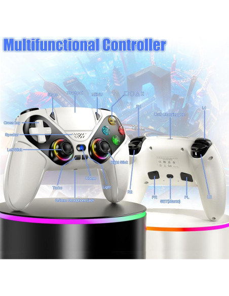 Controlador Inalámbrico Gamrombo para PS5 y PC - Blanco