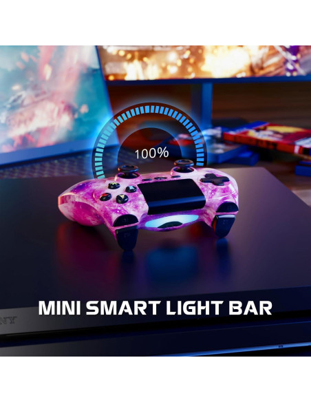 Controlador Inalámbrico Boowen PS4 Rosa y Negro Doble Shock Controlador Inalámbrico Boowen PS4 Rosa y Negro Doble Shock