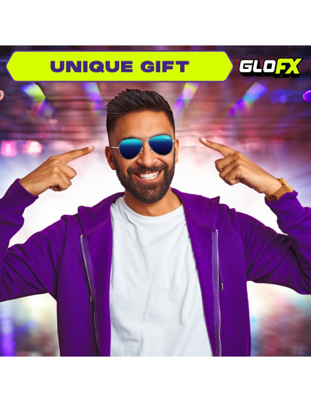 Gafas de Difracción GloFX Estilo Piloto Espejo Azul 3D Gafas de Difracción GloFX Estilo Piloto Espejo Azul 3D