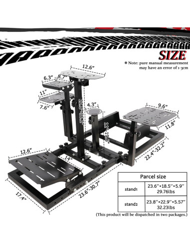 Cockpit de Simulación de Vuelo Supllueer Ajustable 145,6x105,6cm