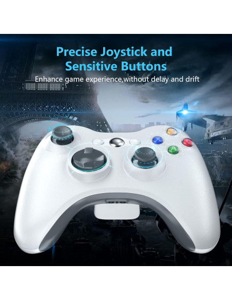 Controlador Inalámbrico Oussirro para Xbox 360, Blanco Controlador Inalámbrico Oussirro para Xbox 360, Blanco