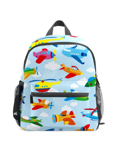 Mochila Escolar Ligera Impermeable FCZ Avión 30x25x10 cm