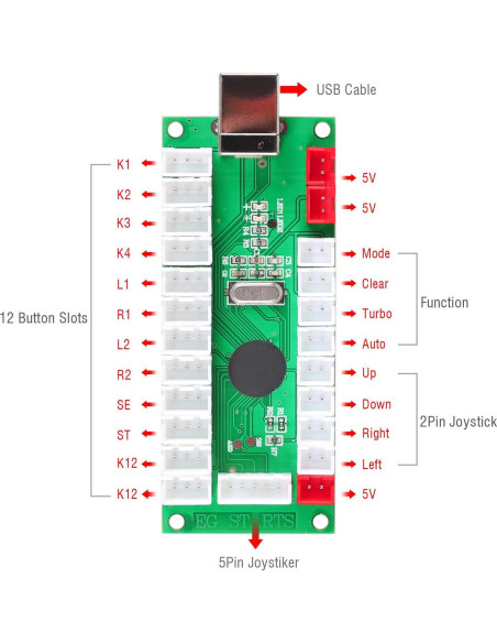 Kit de Partes Arcade DIY 2 Jugadores EG STARTS Joystick LED Kit de Partes Arcade DIY 2 Jugadores EG STARTS Joystick LED