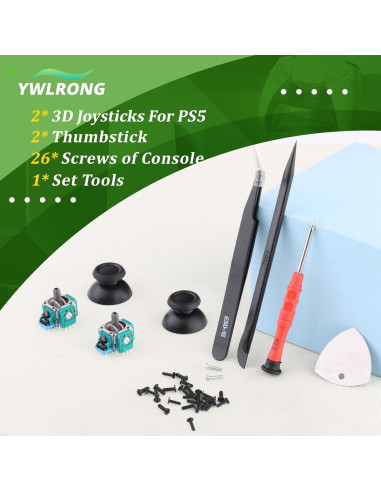 Reemplazo Joystick PS5 YWLRONG 2 Piezas + Tornillos