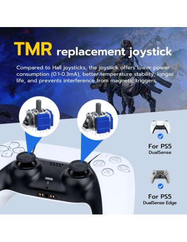 Mcbazel Kit 7 en 1 Joystick TMR para Controlador PS5